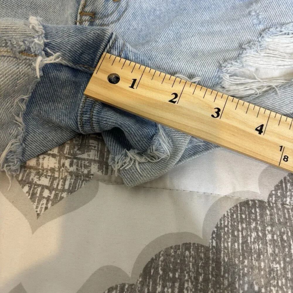 Abercrombie & Fitch a&f Annie High Rise Denim Shorts 26/2 Cuffed Light Wash - Picture 9 of 9